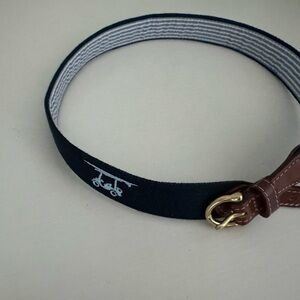 Bald head blues, embroidered golf cart belt – navy